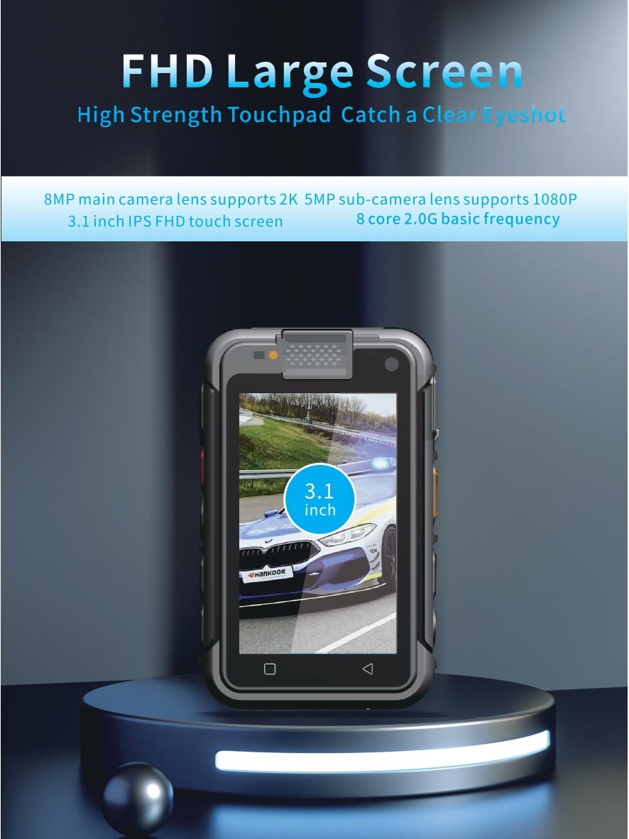C8 HD True 2K 4G Body Camera With Face Recognition