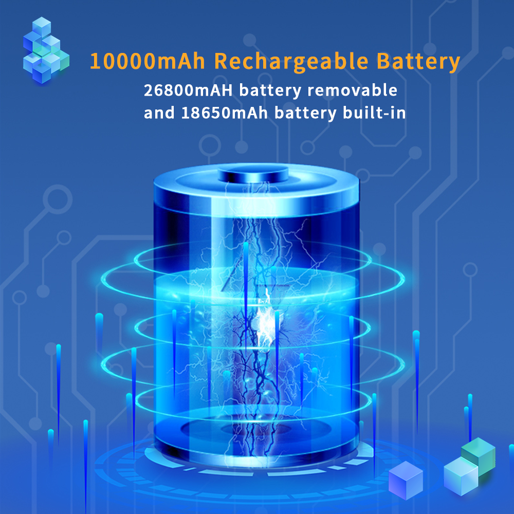 T8 Torch Light Video Recorder With Large Battery Removable 26800mAh Built-in 18650mAh