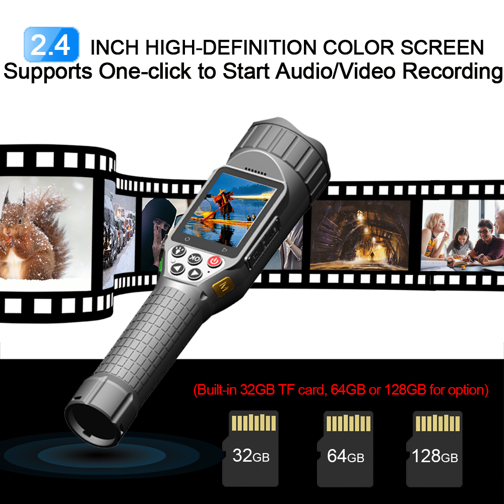 T8 Torch Light Video Recorder With Large Removable Battery