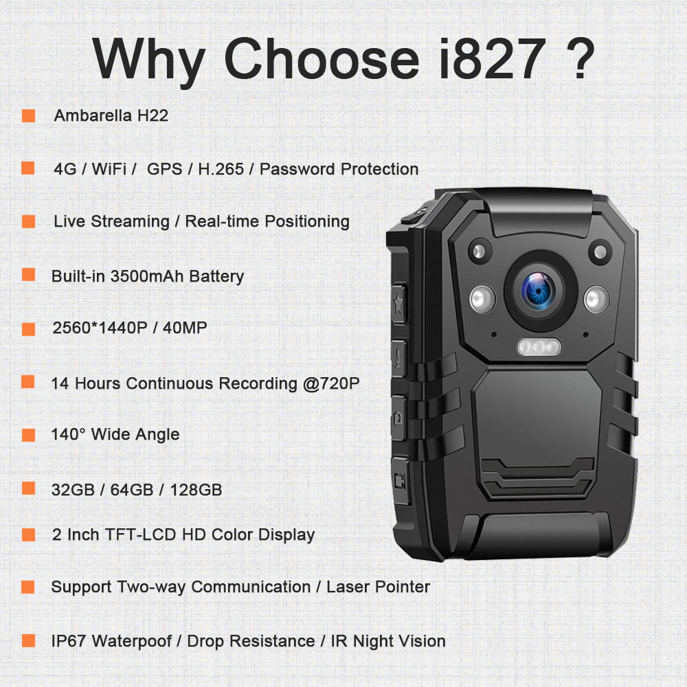 I827 Body Camera 4G